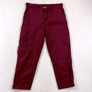 Soft Surroundings Women’s Sz Small Burgundy Utility Crop Pants.